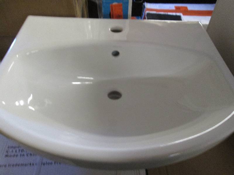 kohler white sink basin for a pedes...
