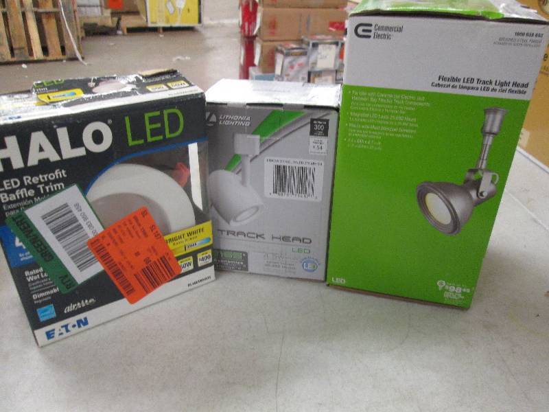 2 LED track heads and 1 halo LED re...