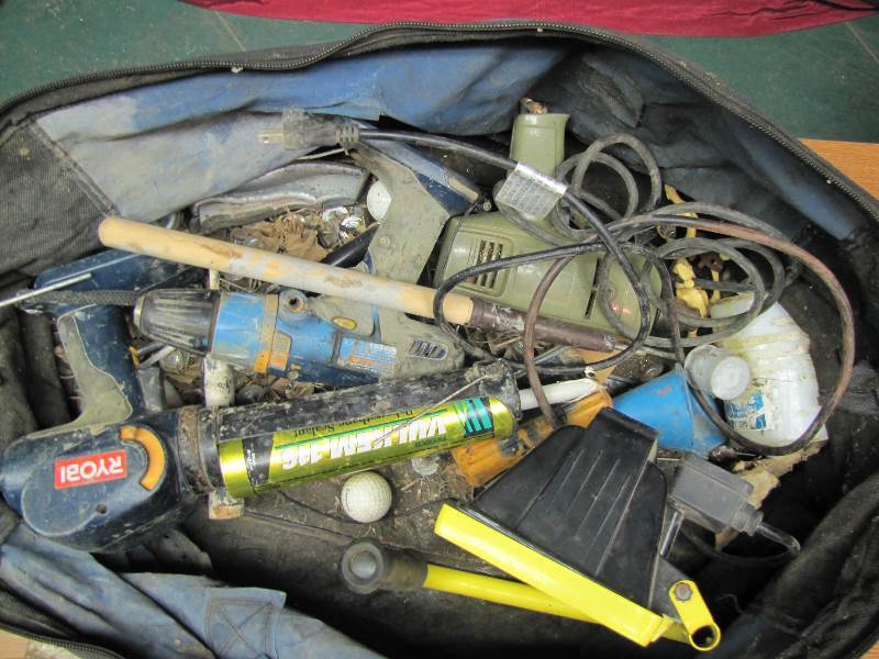 Ryobi Tools bag filled