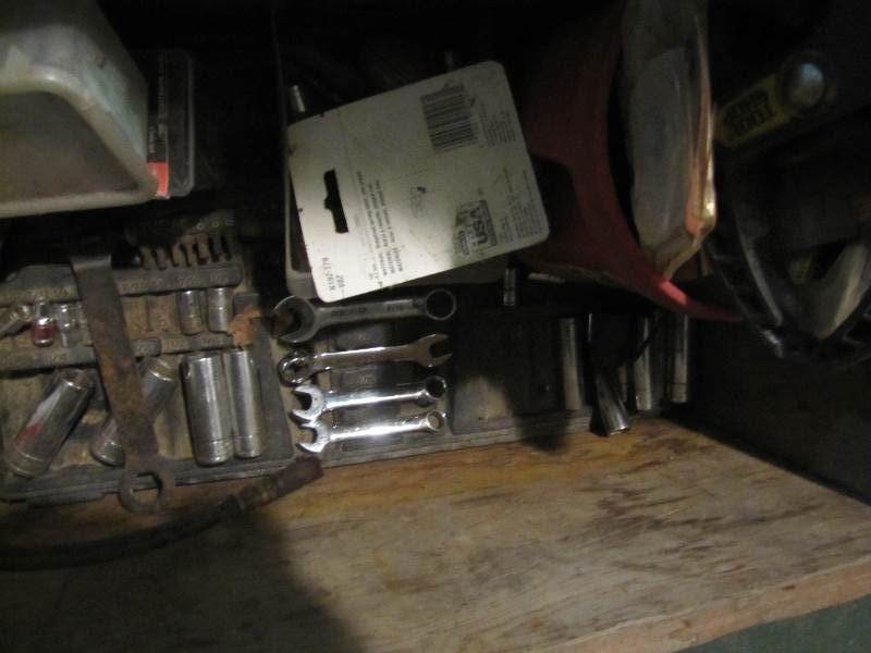 Wooden Tool box filled