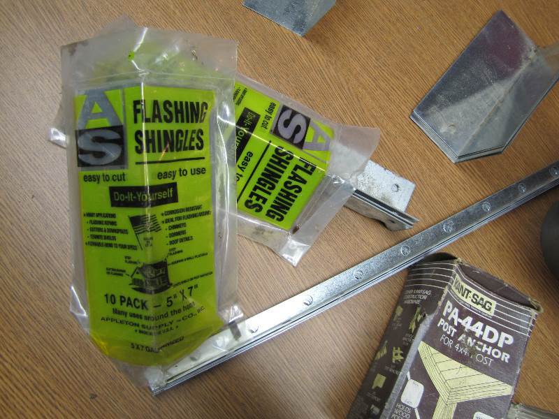 Box of roofing items