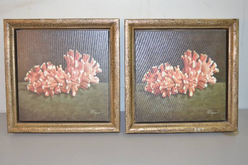 lot 100 image: Coral picture on canvas