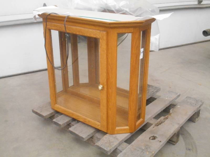 lot 9 image: (2) Matching Lighted Wall-Mount Dis...