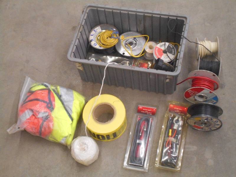 lot 74 image: Tote Of Assorted Caution Tape, 12 ...