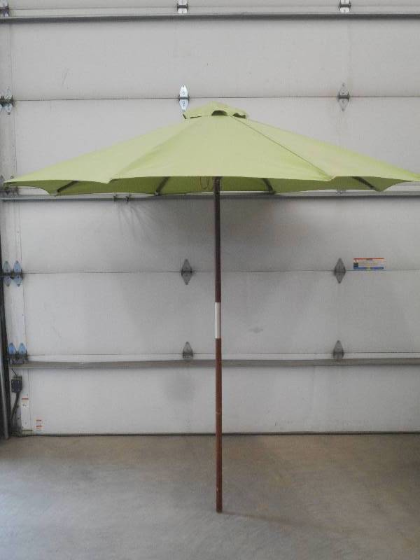 lot 89 image: Wood-Framed Patio Umbrella ...