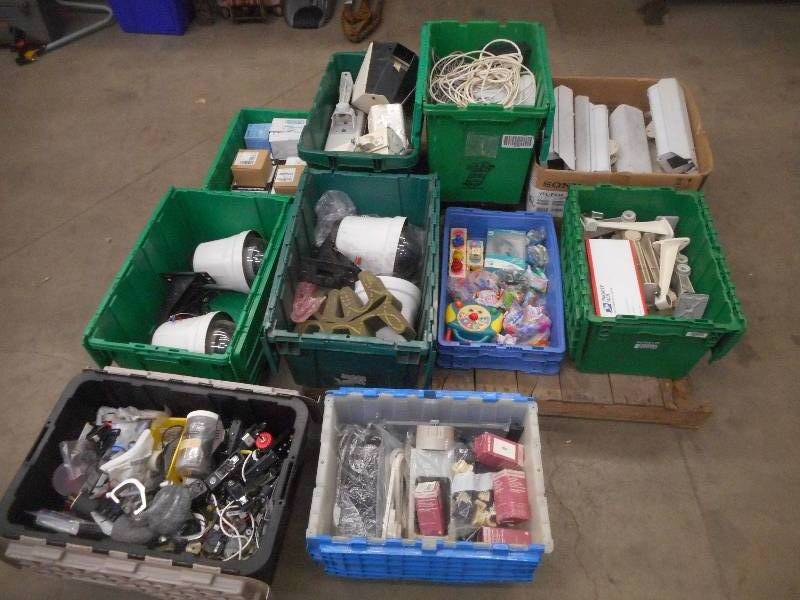 lot 115 image: (10) Totes FULL Of Assorted Commer...