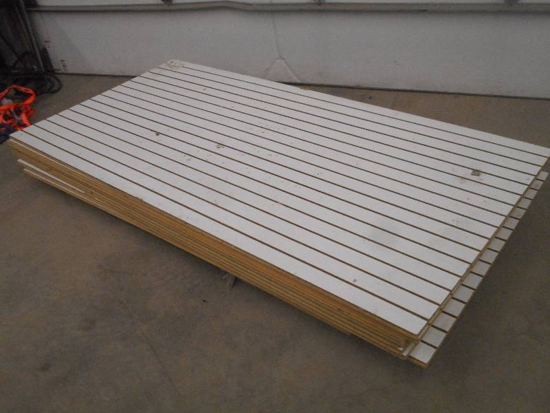 lot 121 image: (8) 4x8 Sheets Of Slat-Board, Unu...