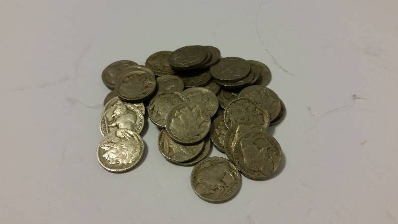 Roll of (40) Buffalo Nickels with Readable Dates - Multiple Dates Present