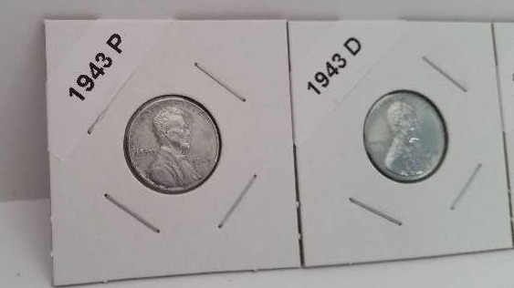 Lot of 1943 Philadelphia, San Francisco and Devner Mint Emergency Wartime Issue Steel Pennies