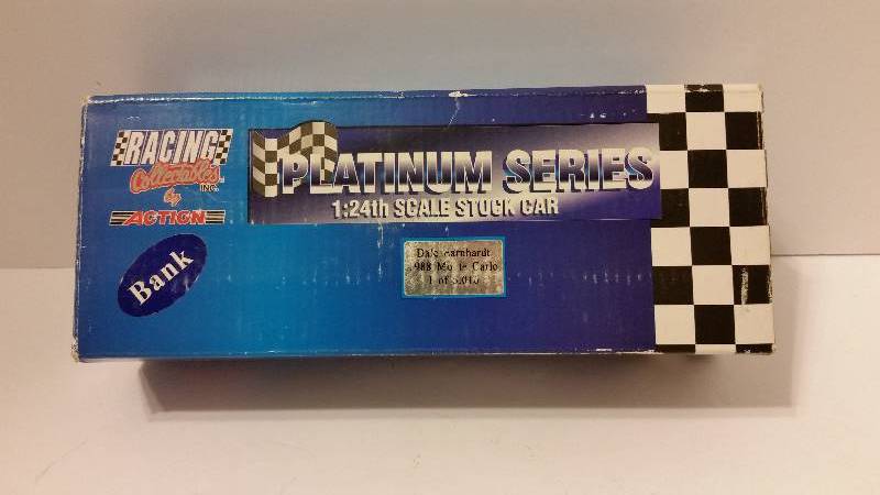 lot 38 image: Action Racing Colllectibles Platnum Series 124th Scale 1988 #3 Dale Earnhardt Monte Carlo Car Bank - New in Box
