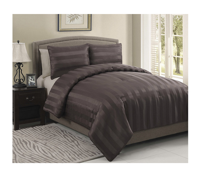 Brand New Victoria Classics 2 Dobby Stripe 3 Piece King Comforter Set