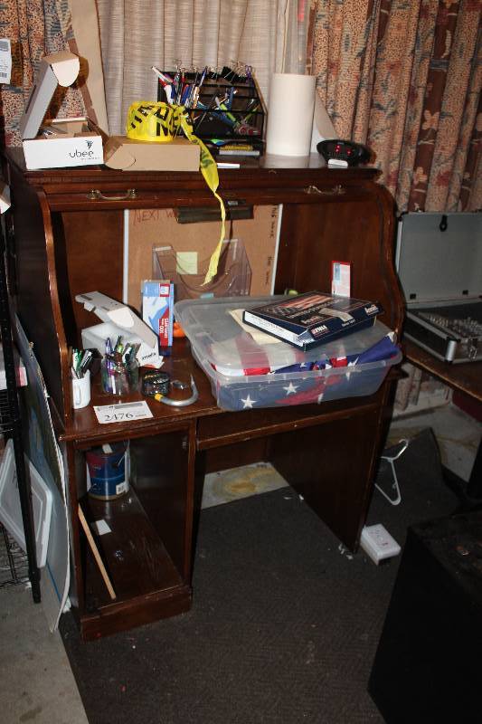 lot 2476 image: Roll-Top Desk