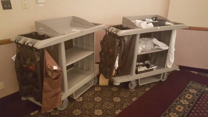 lot 1040 image: Lot of (2) Rubbermaid House Keeper Cart
