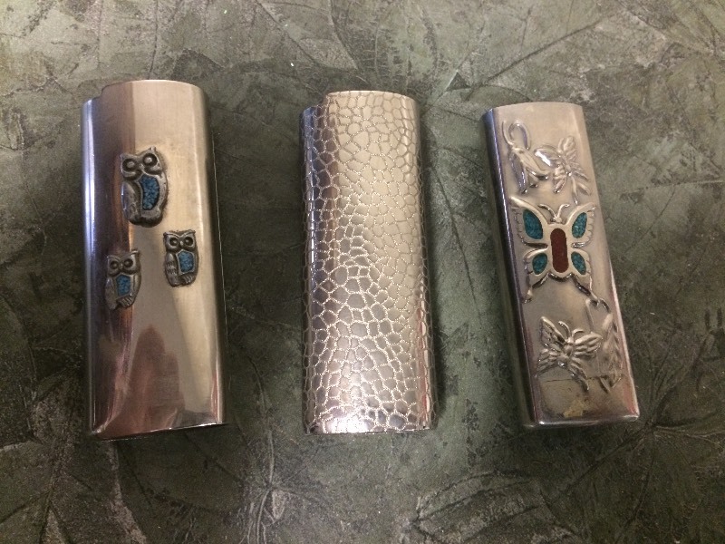 lot 58 image: 3 VINTAGE LIGHTER COVERS