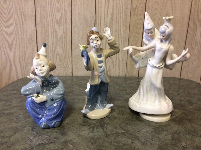 collectible porcelain clowns