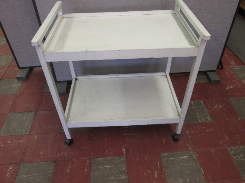lot 96 image: 2 Tiered Wooden Cart...