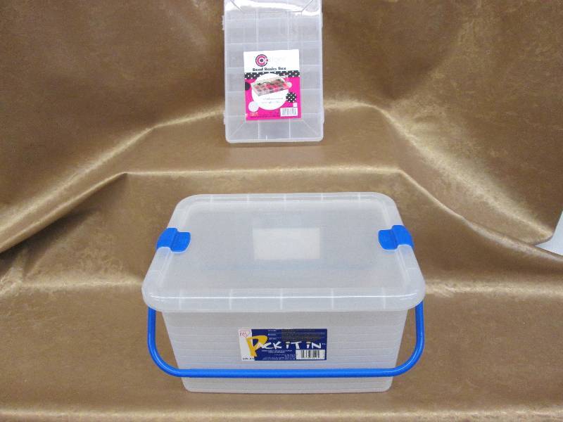 lot 137 image: Bead Box, Plastic Storage Tote...