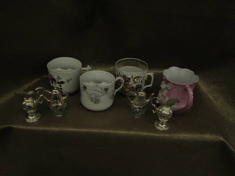 lot 138 image: Shaving Mugs, Salt & Pepper Shakers...