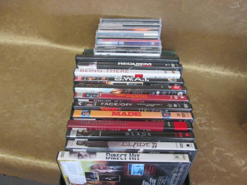 lot 152 image: Lot of 10 Movies on DVD, 8 Music CD...