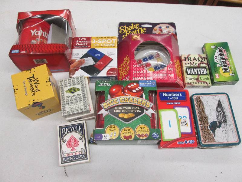 lot 163 image: Assorted Dice Games, Playing Cards ...