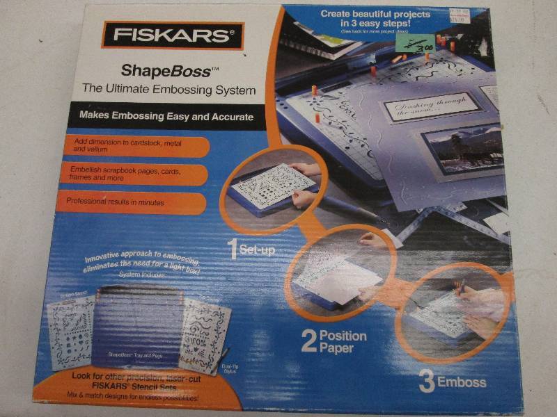 lot 188 image: Fiskars ShapeBoss Embossing System...