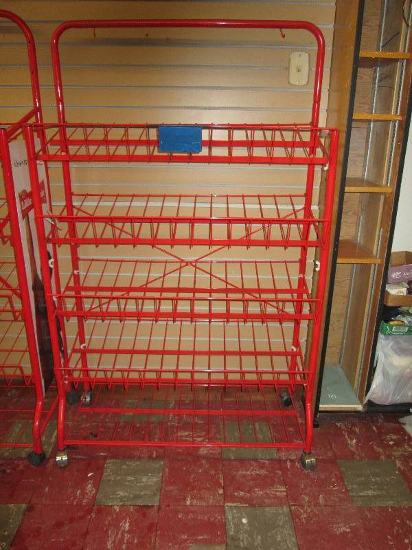 lot 209 image: Red Metal Display Rack...