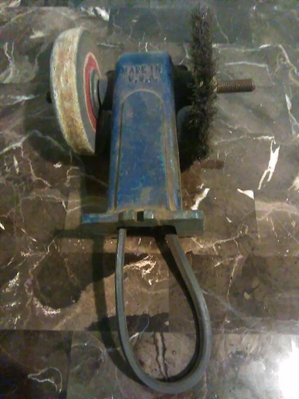 lot 62 image: Emery Wheel and Wire Brush Wheel