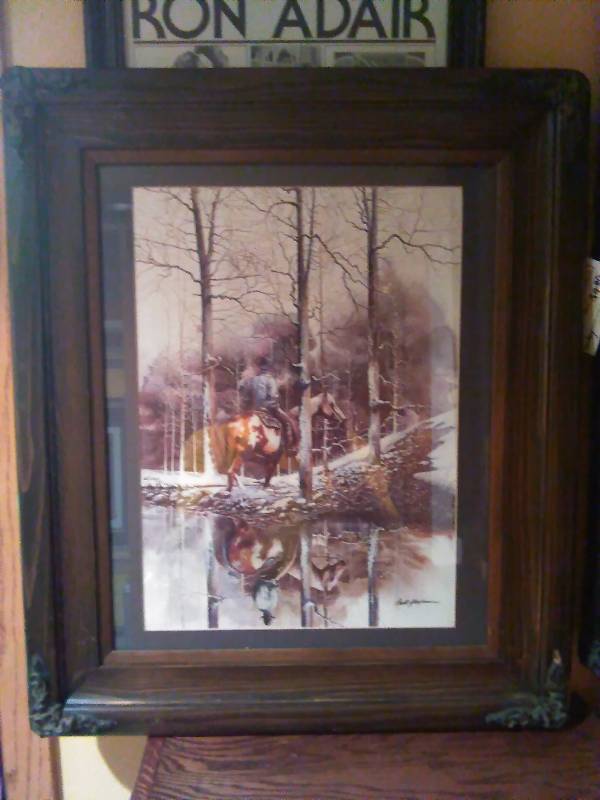 lot 111 image: Bill Jaxson Matted Framed Signed Civil War Cowboy