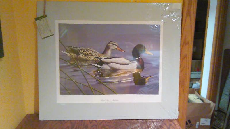 lot 120 image: Neal Anderson, Regal Pair Mallards, Hand Signed, Numbered, Ducks Unlimited members.