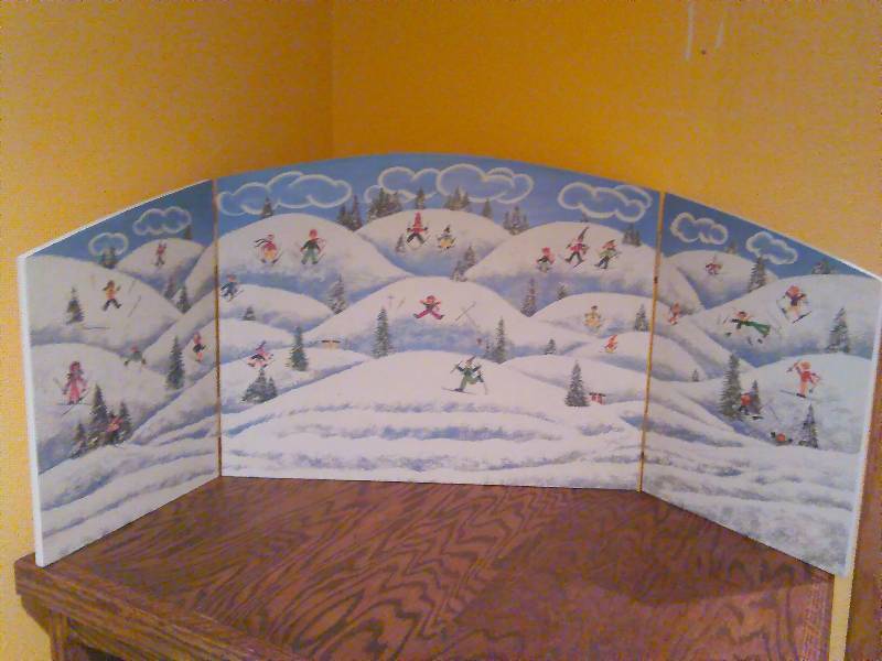 lot 140 image: Department 56 Snow Village Winter Scene Backdrop