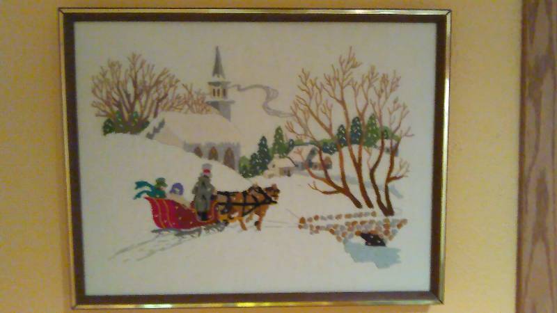 lot 141 image: Hand Crafted Need point Winter Scene