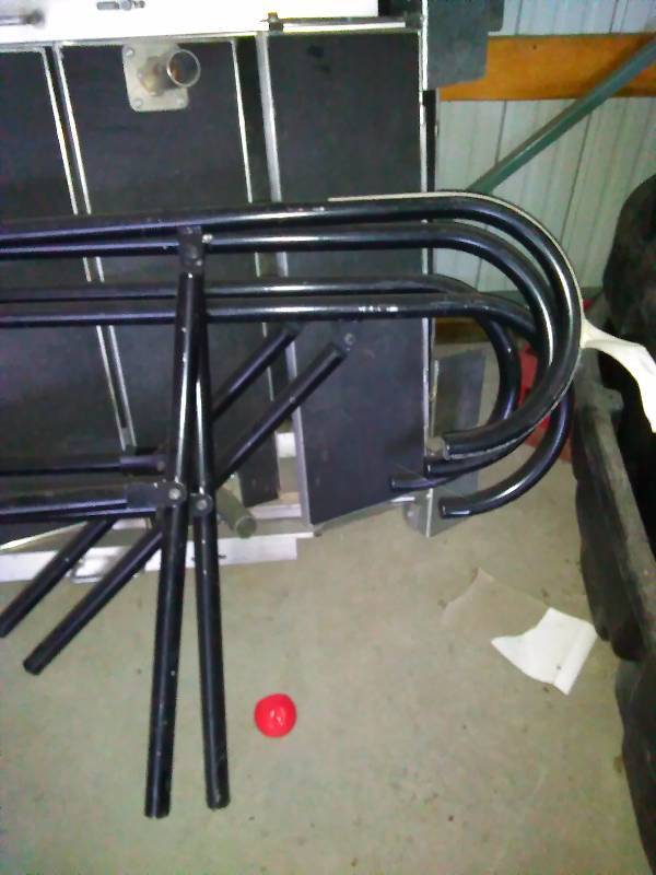 lot 186 image: Stage Adjustable 8 step aluminum stairway (2) and Railings, Top Quality