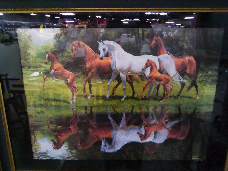 lot 178 image: Vtg. Reflective Horse Print, Mary Haggard,