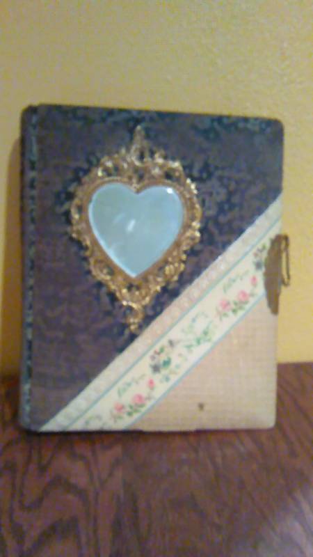 lot 216 image: Victorian antique Tapestry and Celluloid photo album. Circa 1898