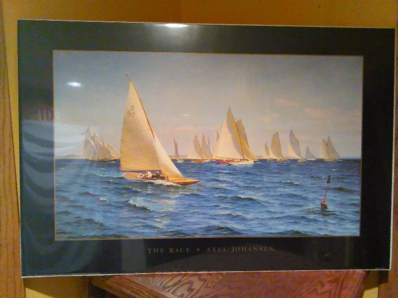 lot 220 image: Sail Boat Regatta Poster,  The Race, Axel Johansen, Portal,  24 x 36 inches