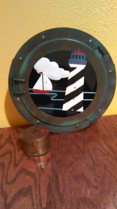 lot 228 image: Sailboat, Light house Nautical Wall hanging