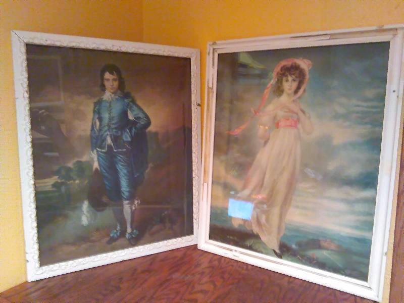 lot 252 image: Vintage Pinkie & Blue Boy framed litho prints