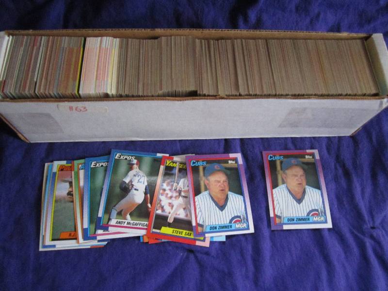 Box of 1990 topps baseball cards...