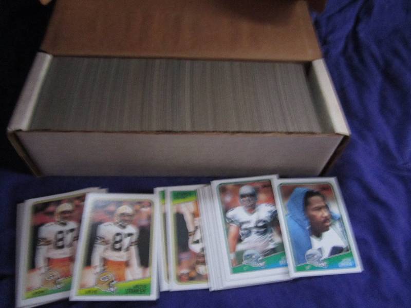 Box of1988 topps football cards...