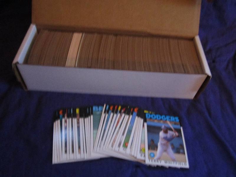 Box of Topps baseball cards...