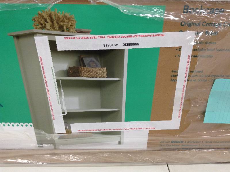 lot 5 image: Sauder Original Cottage Collection 3-Shelf Bookcase New sealed box