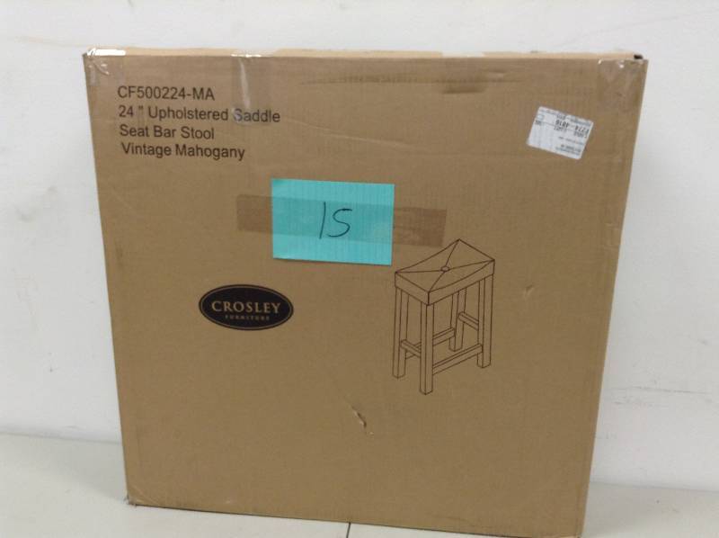 lot 15 image: Crosley Furniture Saddle Seat Counter Stool 24