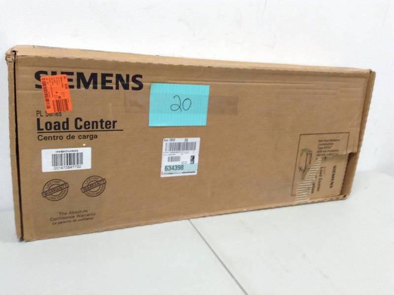 lot 20 image: Siemens PL Series 200-Amp 30-Space 40-Circuit Main Lug Indoor Load Center