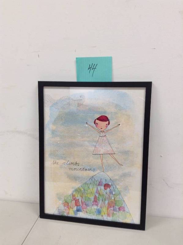 lot 44 image: Americanflat Paula Mills Camille Colouring In Book Framed Wall Art