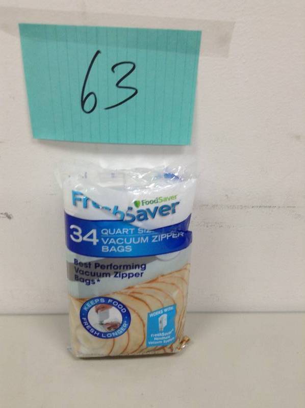 lot 63 image: Food Saver Vacuum Zipper Bags