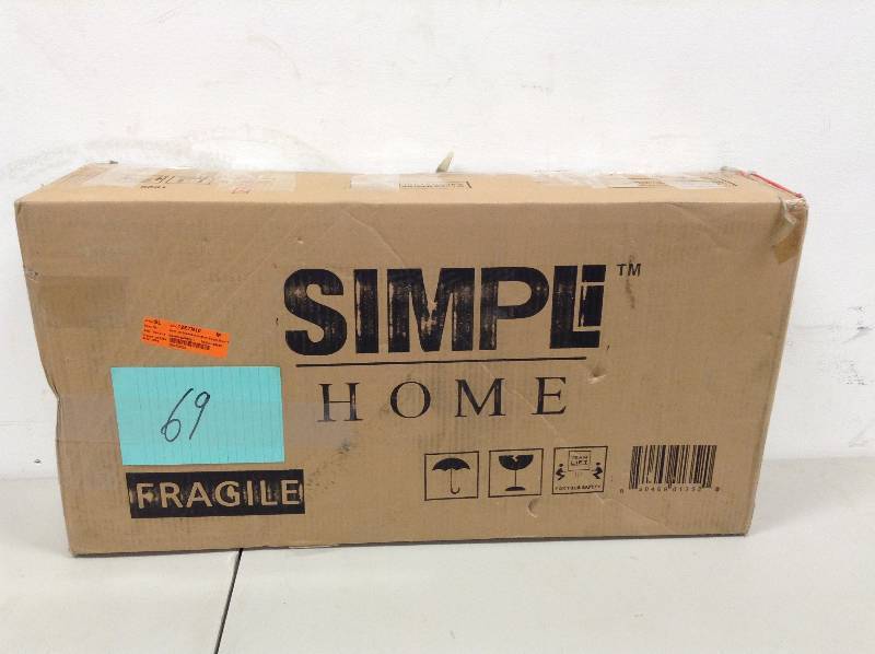 lot 69 image: Simpli Home Avington Single Door Wall Cabinet, White