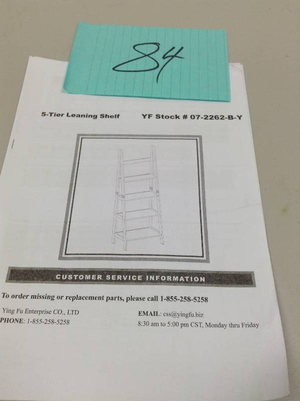 lot 84 image: Victory Land 5-Tier Bookshelf Never used