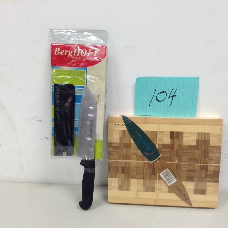 lot 104 image: BergHoff Knife and Cutting Board
