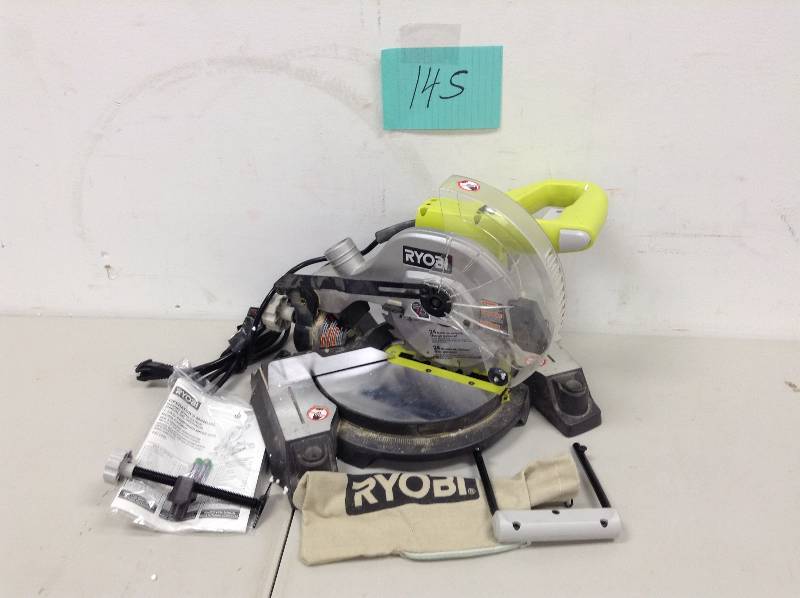 lot 145 image: Ryobi 9 Amp 7-14 in. Compound Miter Saw with Laser