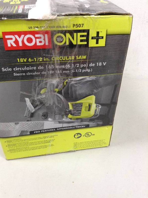 lot 149 image: Ryobi ONE 18-Volt 6-12 in. Cordless Circular Saw (Tool Only) Never Used